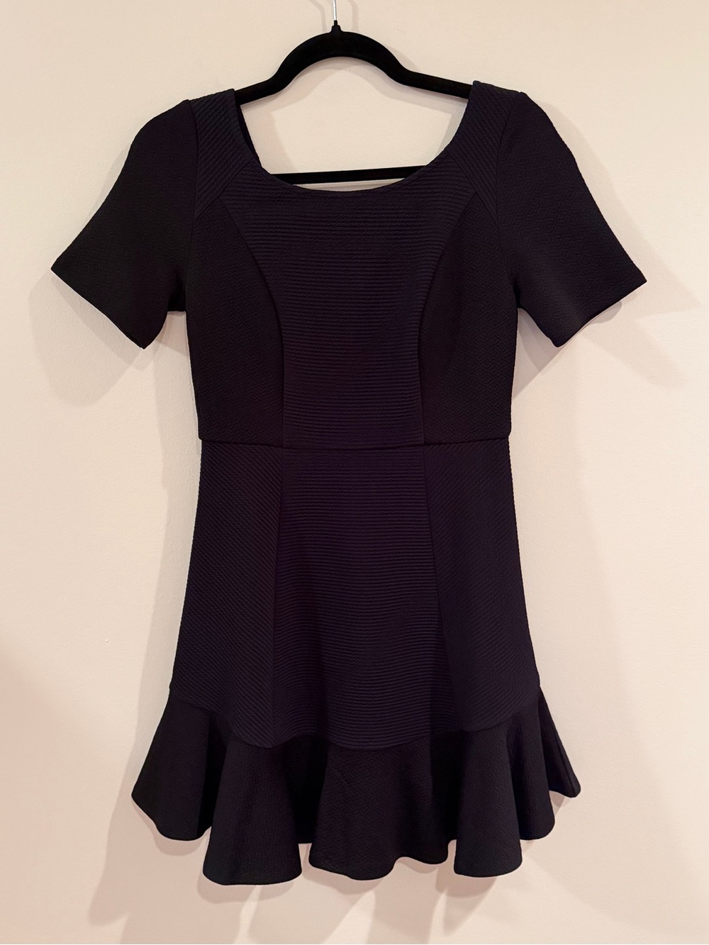 Classic LBD Black Fit-and-Flare Short Sleeve Dress 4 Petite Anthropologie brand